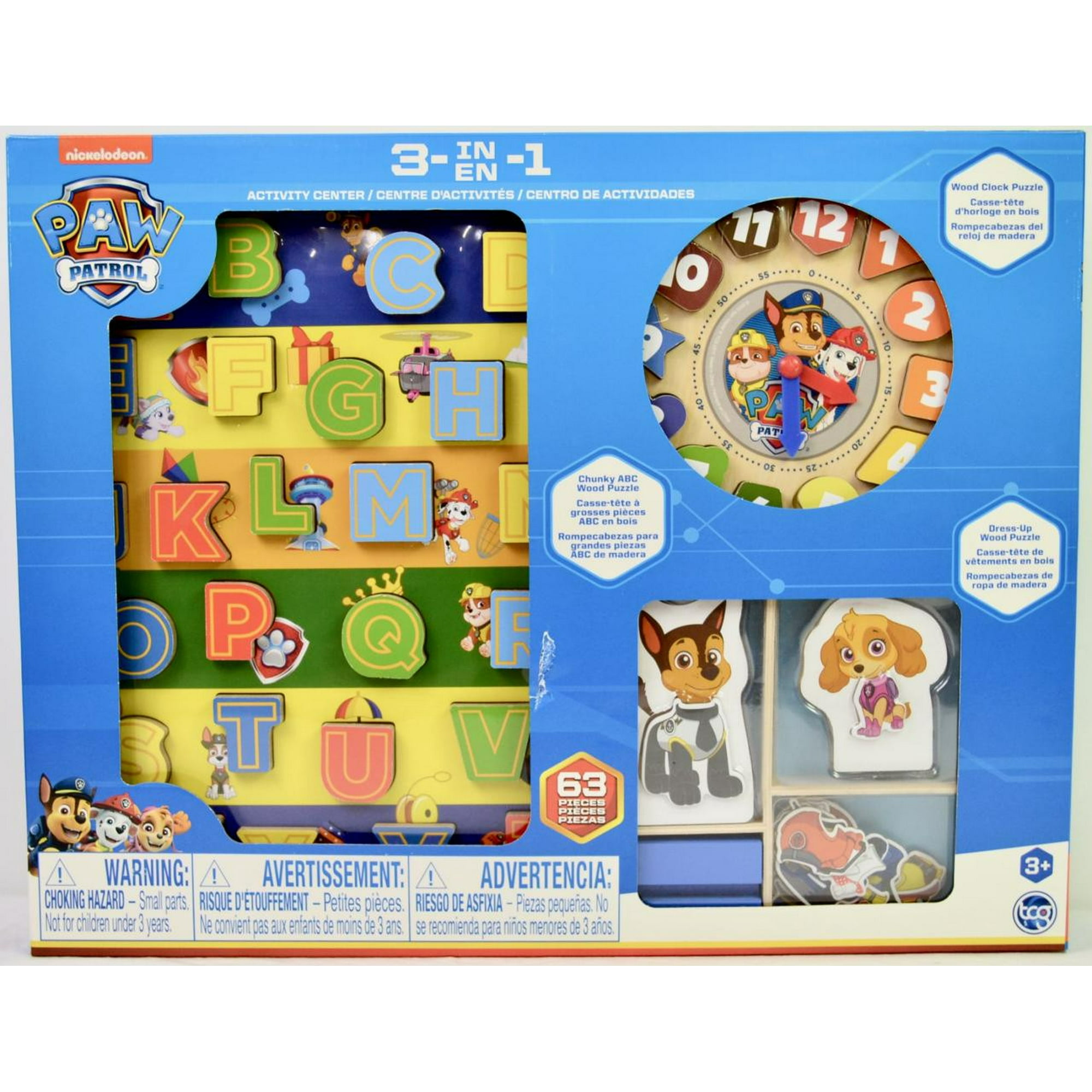 Learning boxed PAW PATROL 3-1 activity centre games WOODEN EDUCATIONAL TOY new